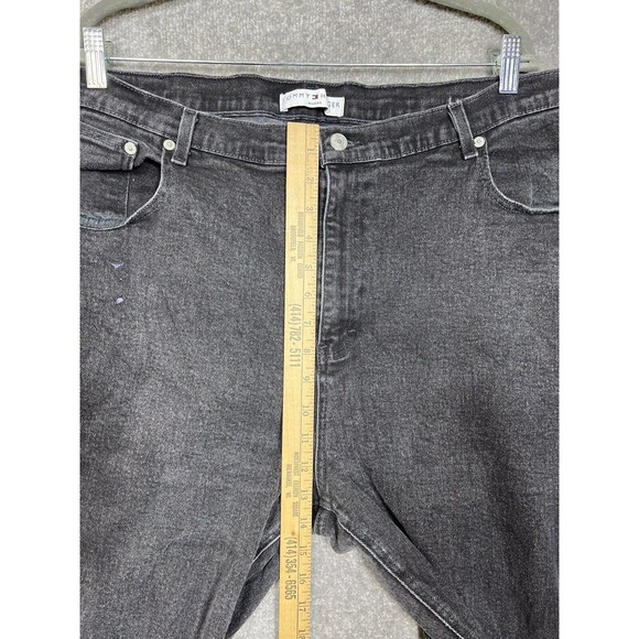 Tommy Hilfiger High Waist Jeans Womens Size 22 Stretch Black Denim Straight Leg - Picture 8 of 11